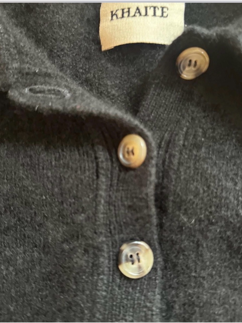 KHAITE Joey Women's Black Polo-Collar Cashmere Sweater XS - Picture 8 of 8